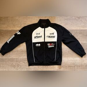 Men’s Black & White Racing Zip-Up Jacket